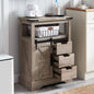 Bathroom Floor Cabinet - Storage Cabinet with Sliding Barn Door & Storage Drawers - Small Storage Cabinet for Office