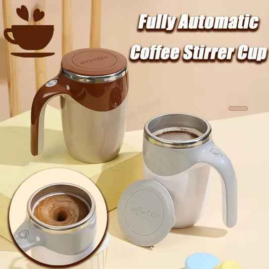 Automatic Stirring Coffee Mug - Magnetic, Electric, Stainless Steel, Self Mixing Coffee Mug