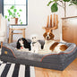 Super Soft Orthopedic Foam Bed For Dogs - Pet Bed Sleeping Mat with Cotton-padded Bolster & Removable Cover Sizes L-3XL