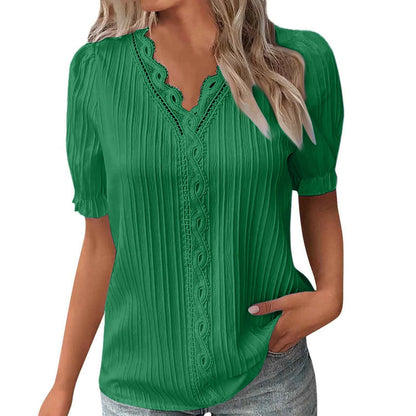 Ladies Summer Hollow Short-Sleeved Tops -Tops For Women, Summer Clothes