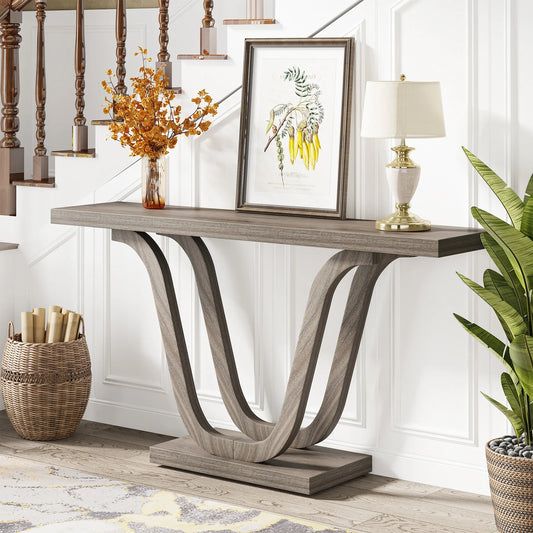 Tribesigns Farmhouse Console Table - 55 Inch Wood Sofa Table - Entryway Table - Industrial Rustic Narrow Hallway Tables