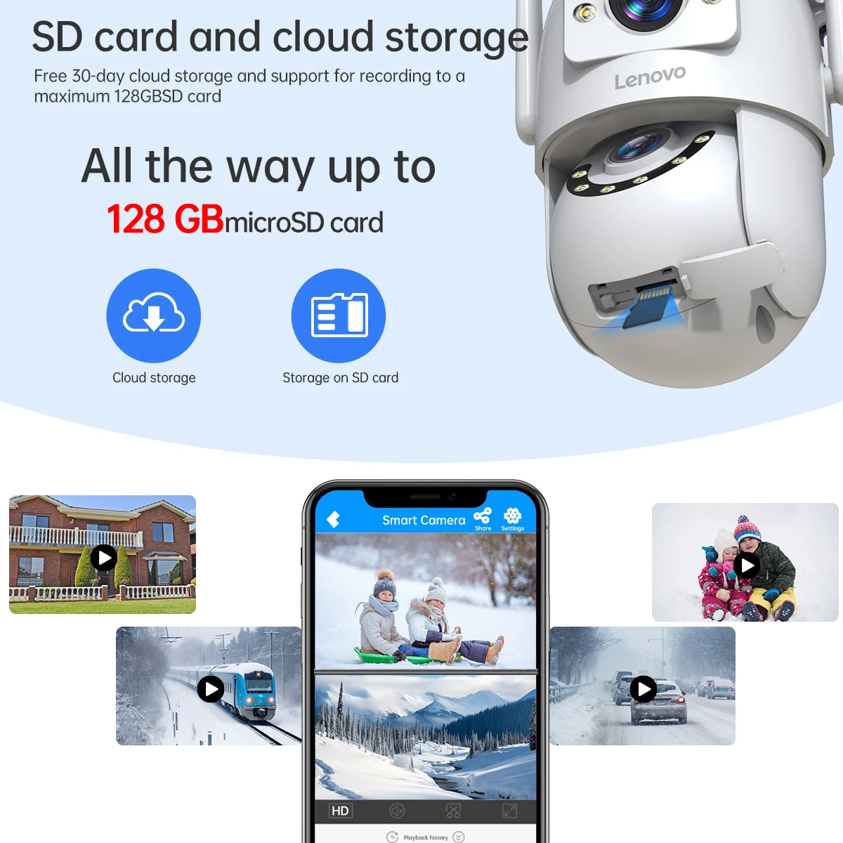 Lenovo 2025 4K WiFi Surveillance Camera - 5G WiFi, Outdoor Dual Lens, PTZ IP Cameras, Auto Tracking, Audio, Video ONVIF Security CCTV Camera