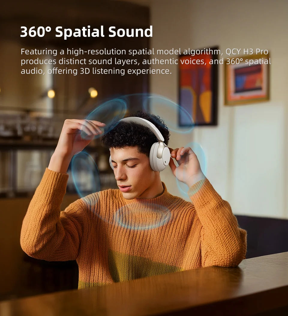Adaptive ANC Wireless Headphones Over Ear Headset - 50dB with LDAC Hi-Res - Wireless Audio Bluetooth 5.4 Dual Connection