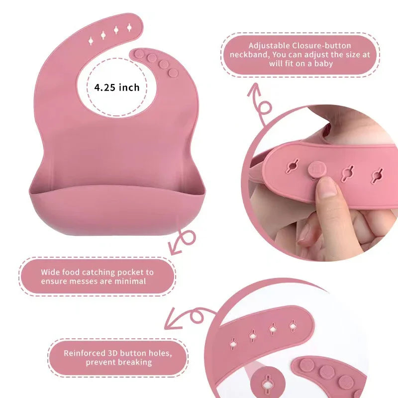 6 PCS Baby Meal Silicone Set - Childrens Meal Training Set w/Cutlery