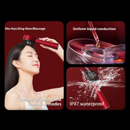 Electric Vibration Massage & Volume Comb - Red Light Therapy - Hair Growth Massage Scalp Brush, Anti Hair Loss & Liquid Oil Applicator Hair Care