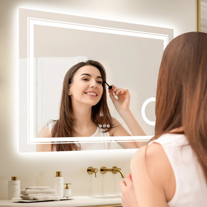 LUVODI LED Mirror Bathroom Wall Mounted Magnifying Mirror - For Washroom, Shower, Vanity, Makeup or Shaving Mirrors