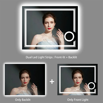 LUVODI LED Mirror Bathroom Wall Mounted Magnifying Mirror - For Washroom, Shower, Vanity, Makeup or Shaving Mirrors