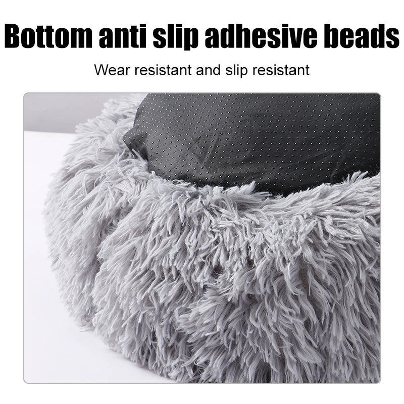 Fluffy Pets Dogs Or Cats Bed - Large Round Bed - Super Warm & Soft - Cat House - Plush Cat Nest - Small Dog Cuddles - 16''-39''