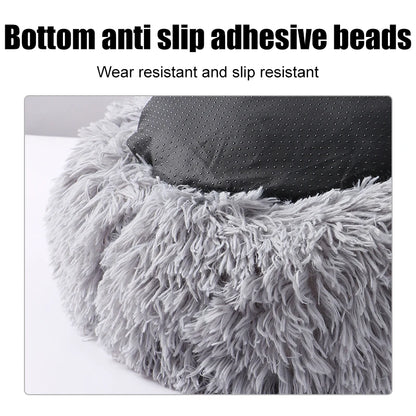 Fluffy Pets Dogs Or Cats Bed - Large Round Bed - Super Warm & Soft - Cat House - Plush Cat Nest - Small Dog Cuddles - 16''-39''