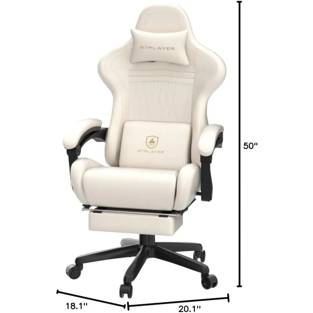 Gaming Chair - Computer Chair with Footrest and Bluetooth Speakers - High Back Ergonomic Chair