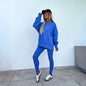 Women's Spring and Autumn Sports Hoodie - Long Sleeve - Solid Color Hoodie - Casual & Two Piece Set