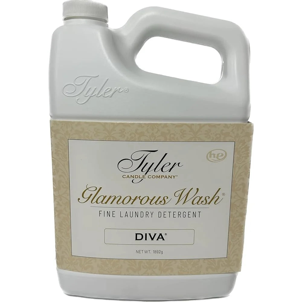 Glamourous Wash Diva Liquid Laundry Detergent - High Efficiency Delicates and Specialty Fabrics - Floral Scent Cleans and Softens - Chemical Free 64