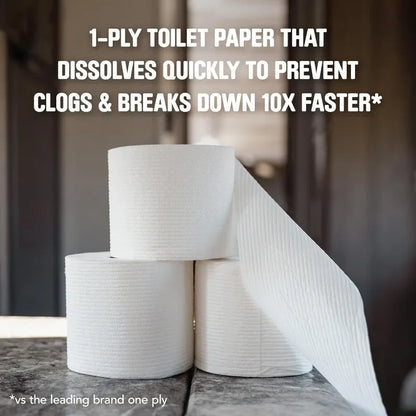 Scott's Rapid-Dissolving Toilet Paper - 48 Double Rolls (6 Packs of 8), Sustainable, Septic-Safe, Toilet Paper
