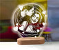 Custom Photo Night Light - Carved Wood Base - Personalized Text