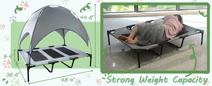 Dog Bed with Canopy - Anti Scratch Oxford Fabric - Summer Portable Pet Cot - Anti Slip - Indoor, Outdoor