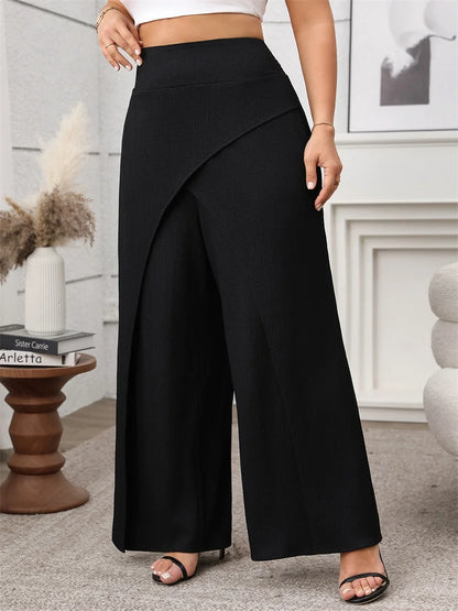 Women's High Waisted Palazzo Pants - Elegant Wide Leg Trousers