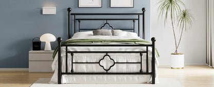 Metal Platform Bed Frame - Vintage Victorian Modern Style - Wrought Iron Headboard and Footboard