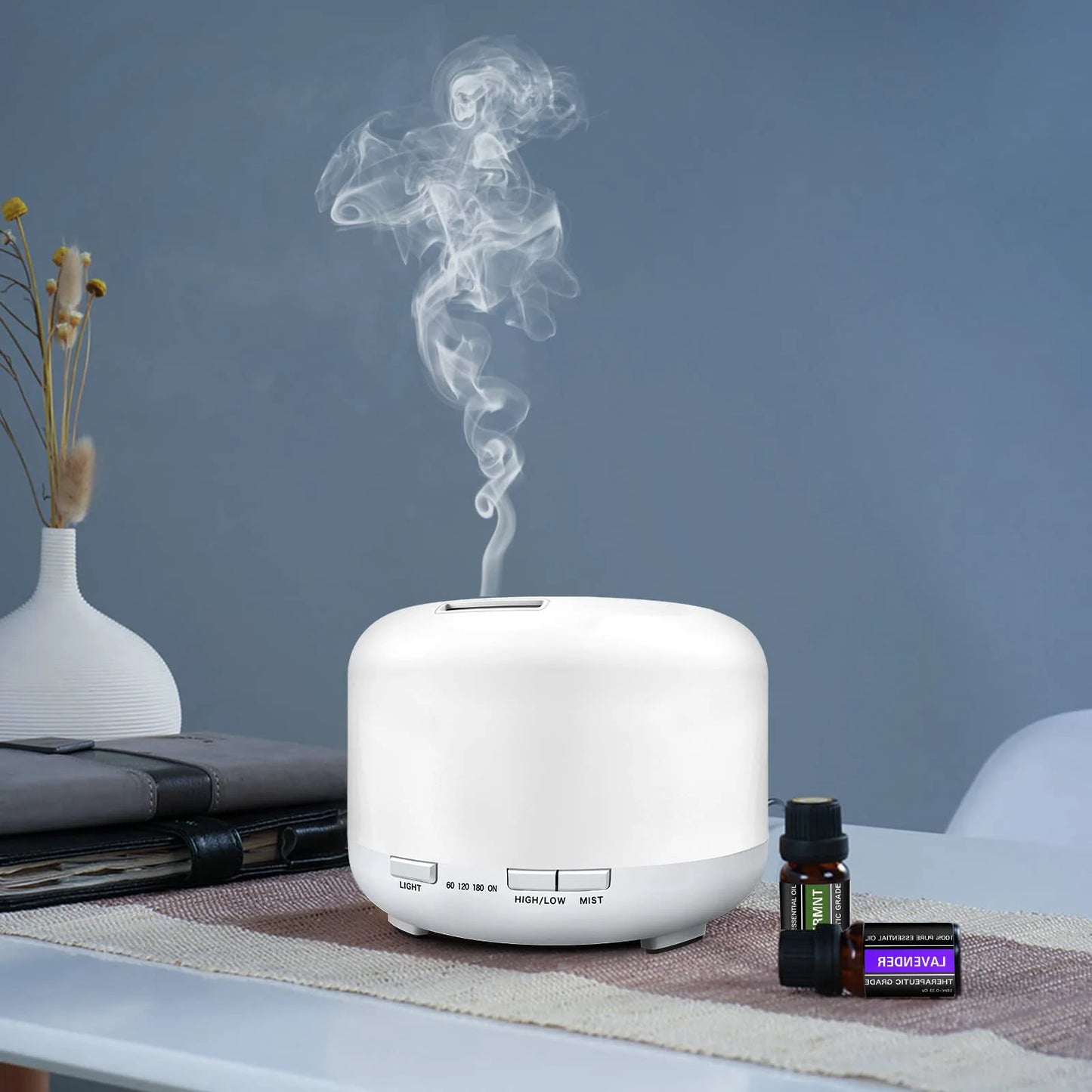 500ML Aromatherapy Oil Diffuser - Auto Shut Off (When Water Runs Out) - Essential Oil Aroma Diffuser - Humidifier - W/Remote