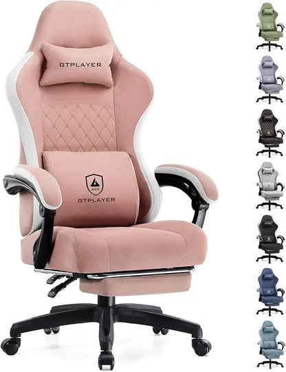 GTPLAYER Gaming Chair, Computer Office Chair with Pocket Spring Cushion, Linkage Armrests and Footrest, High Back Ergonomic Chair