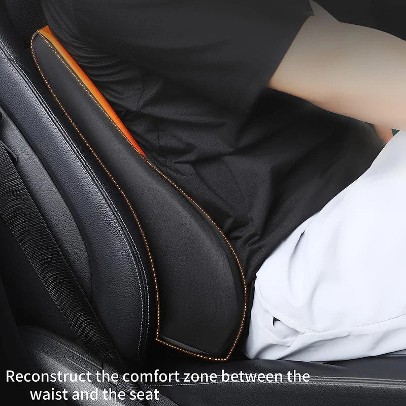 Memory Cotton Neck & Car Seat Pillow Support - Auto Lumbar Cushion - Comfortable and Breathable Car Headrest & Lumbar Support