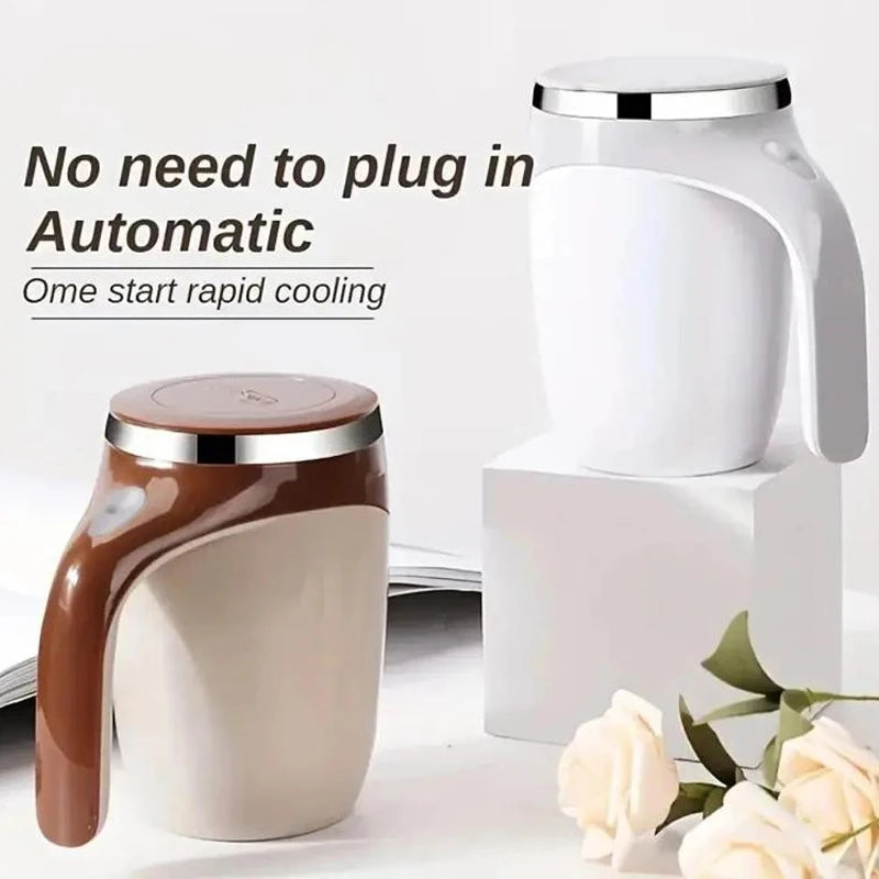 Automatic Stirring Coffee Mug - Magnetic, Electric, Stainless Steel, Self Mixing Coffee Mug