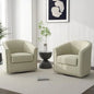 Swivel Accent Armchair - Modern Round Single Sofa Seating Comfy Reading Barrel Chairs - For Living Room, Bedroom or Office
