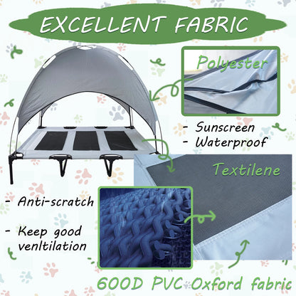 Dog Bed with Canopy - Anti Scratch Oxford Fabric - Summer Portable Pet Cot - Anti Slip - Indoor, Outdoor