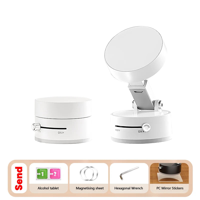 New Double Sided Magnetic Phone Holder - Bottom Is A Vacuum Suction - For Car, Glass, Mirror, iPhone & Android
