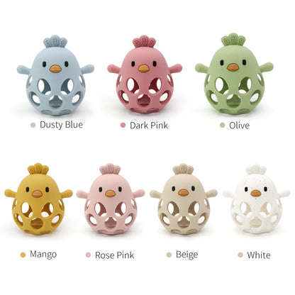 1PC Baby Silicone Teether Toys - Chick Shape - Hollowed Out - Baby Care Equipment - Chewing Training Baby Products
