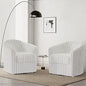 Swivel Accent Armchair - Modern Round Single Sofa Seating Comfy Reading Barrel Chairs - For Living Room, Bedroom or Office
