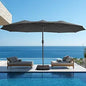15ft Large Patio Umbrella with Base Included - Outdoor Double-Sided Umbrella with Crank Handle - Powerful UV Protective, for Poo