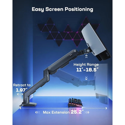 Heavy Duty Monitor Arm for 49" Screens - Up to 35 lbs - Aluminum Ultrawide Screen Arm - For Samsung Odyssey G9 and  Many More