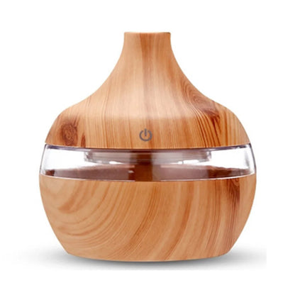 300mL Aroma Essential Oil Diffuser - Wood Grain - Desktop - Air Humidifier - Aromatherapy Purifier - Mist Maker