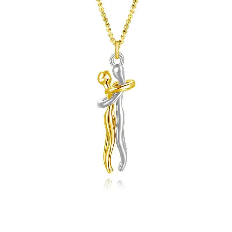 Hugging Necklace Jewelry - Choker Hug Pendant & Chain - Unisex - Couples