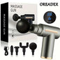 Portable Fascia Massage Gun - Deep Tissue Massager - Body Muscle Relaxation with LED Touch Screen - 4 Replaceable Massage Heads
