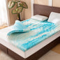Hcore Mattress Topper - 5-Zone Memory Foam Mattress Topper - Cooling Gel Mattress Topper - Topper for Pressure Relieve, Blue