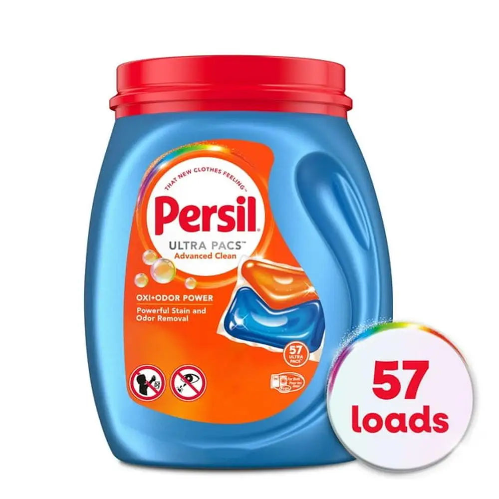 Advanced Clean Laundry Detergent - Stain Fighting - Odor Eliminating - 57 Loads - High Efficiency Persil Brand Pods