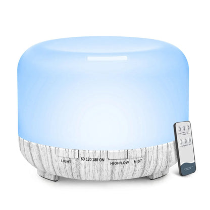500ML Aromatherapy Oil Diffuser - Auto Shut Off (When Water Runs Out) - Essential Oil Aroma Diffuser - Humidifier - W/Remote