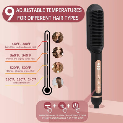 Negative Ionic Hair Straightener Brush