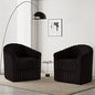 Swivel Accent Armchair - Modern Round Single Sofa Seating Comfy Reading Barrel Chairs - For Living Room, Bedroom or Office