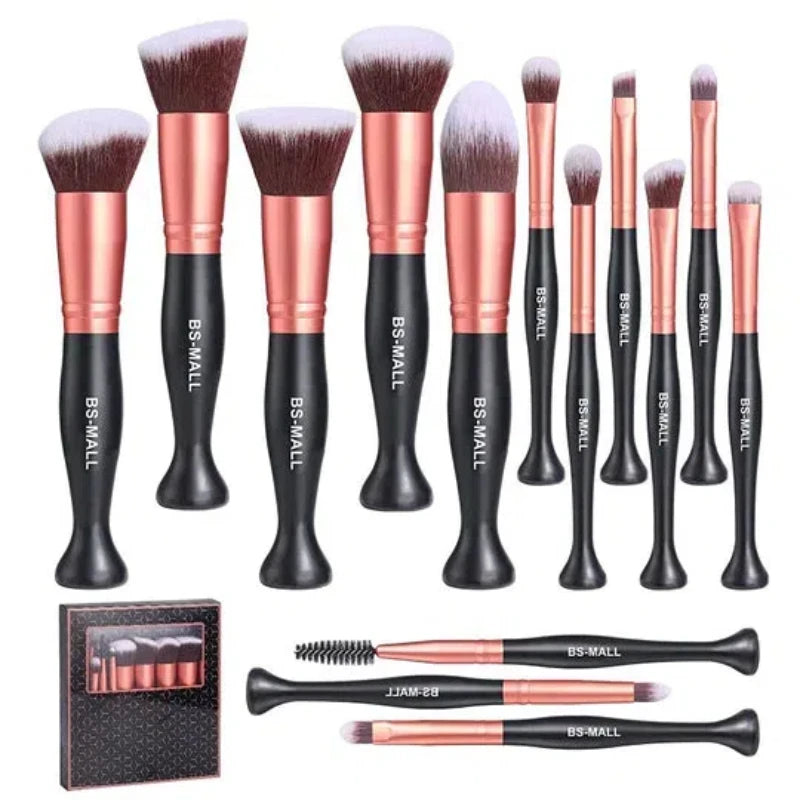 14 Pcs Makeup Brush Set Rose Gold Brushes