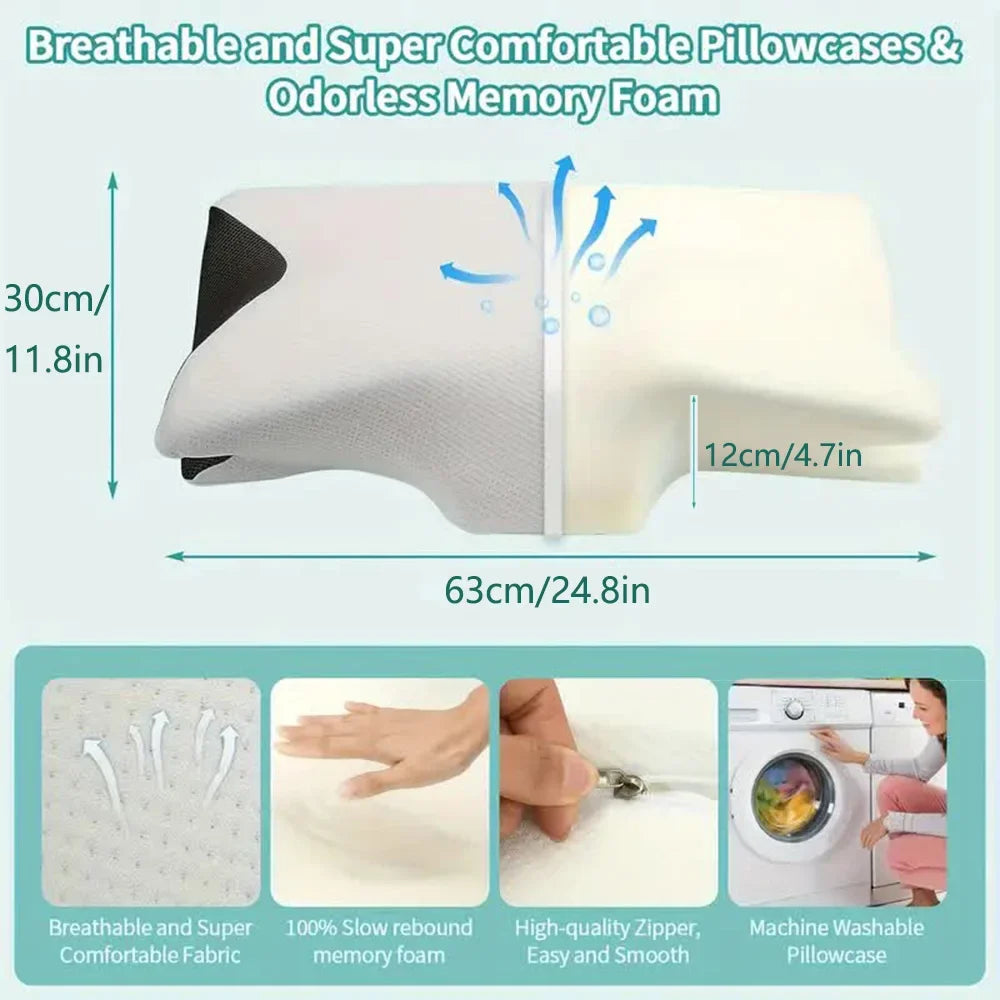Butterfly Sleep Memory Neck Pillow - Slow Rebound Comfortable Memory Foam Sleep Pillow - Cervical Orthopedic Neck Massage Bed Pillow