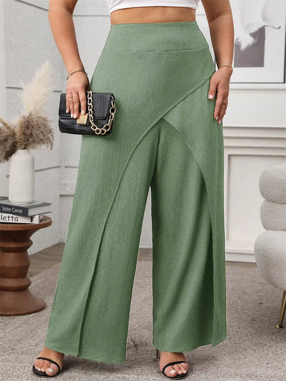 Women's High Waisted Palazzo Pants - Elegant Wide Leg Trousers