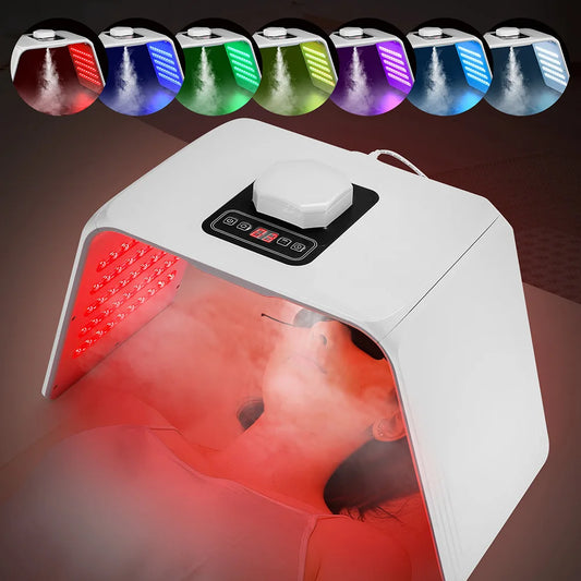 Photon LED Face Mask - 7 Light Colors - Nano Spray - Beauty Machine, Deep Moisturize, Skin Care, Home Use, LED Beauty Mask