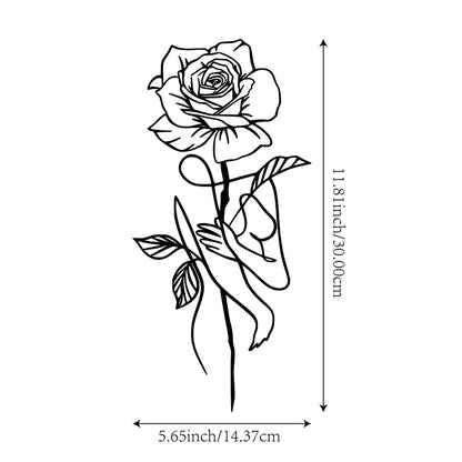 Black Metal Rose for Wall Decor - 3D Flower