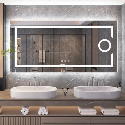 LUVODI LED Mirror Bathroom Wall Mounted Magnifying Mirror - For Washroom, Shower, Vanity, Makeup or Shaving Mirrors