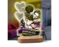 Custom Photo Night Light - Carved Wood Base - Personalized Text