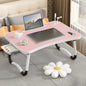 Portable Laptop Desk with USB Light, Small Fan, Cup Holder, Tablet Slot, and Lifting Handle - Foldable Laptop Table