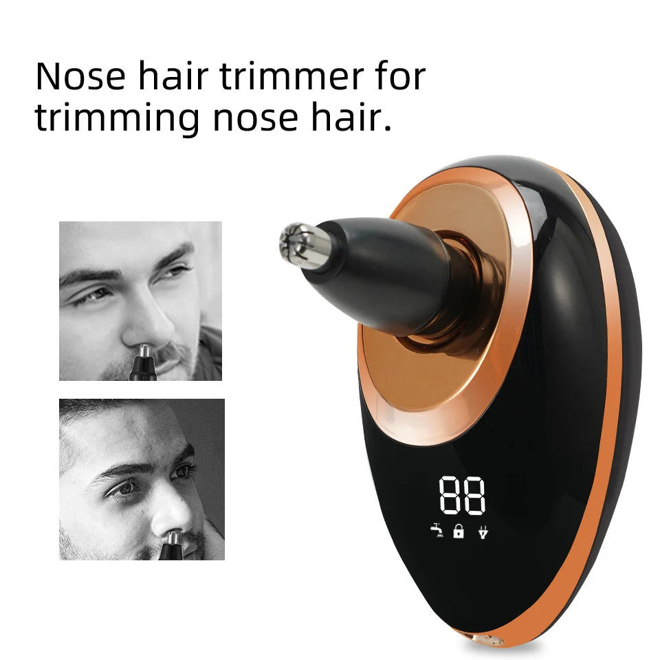IXP7 Waterproof Floating Men's Electric Shaver - Wet/Dry Beard Trimmer - Electric Razor - Rechargeable - LCD Display + Accessories