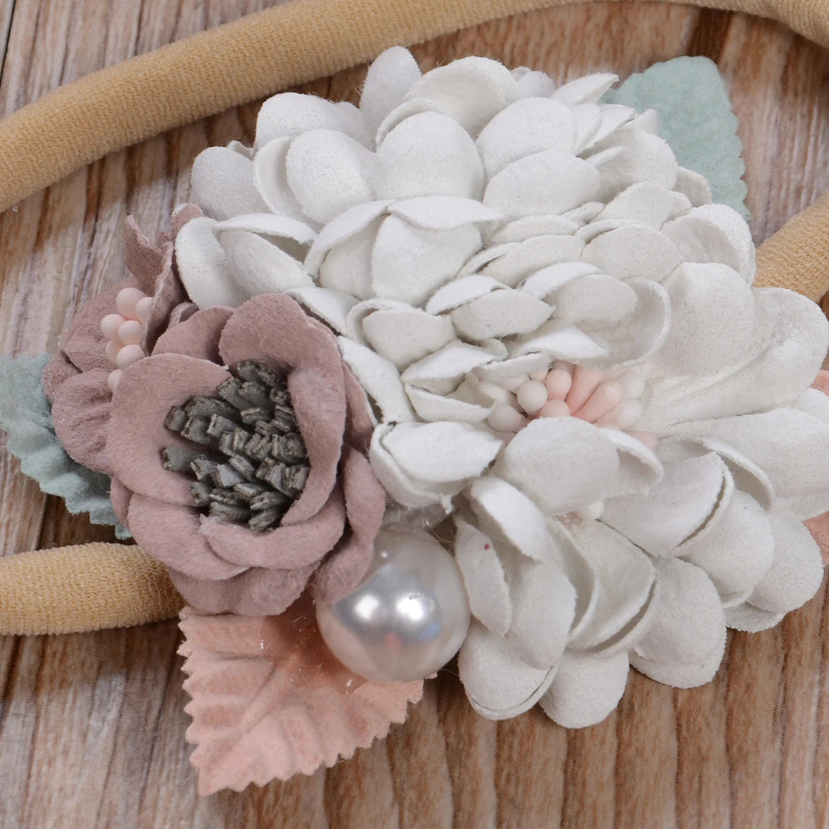 Elegant Baby Girls Headband with Shiny Rhinestones & Lace Bow - Soft Elastic Hair Band